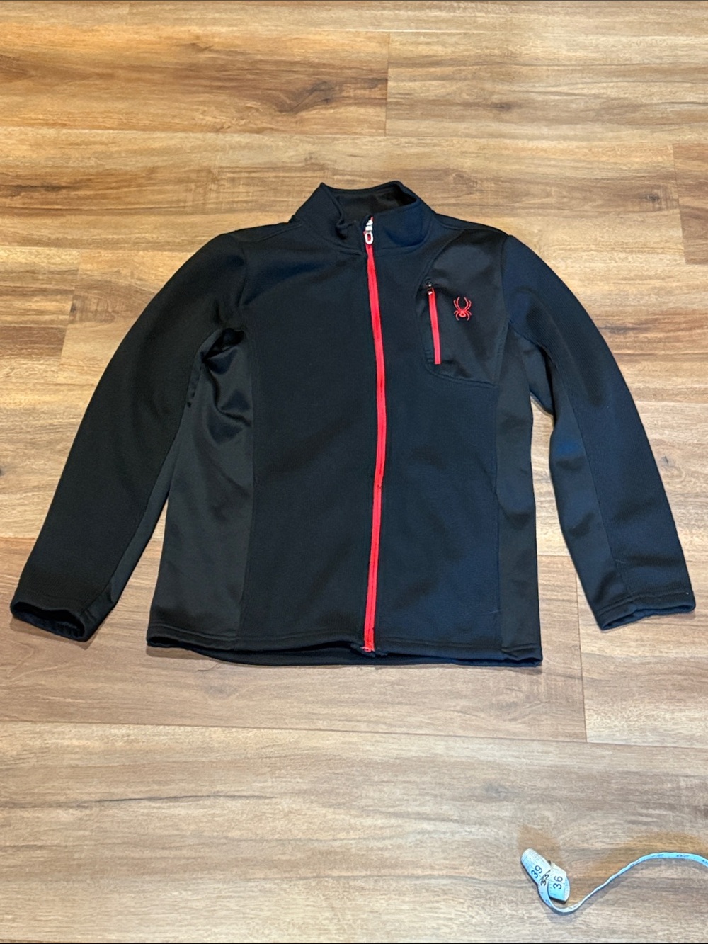 Spyder Black Jacket with Red Accents Lightweight Softshell